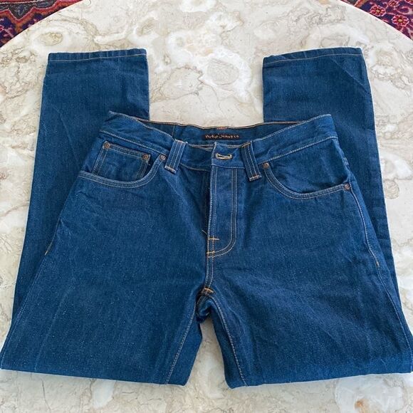 Nudie Grim Tim Organic Dry Greencast 100% Cotton Denim Jeans - 30”W 27”L - Picture 3 of 10